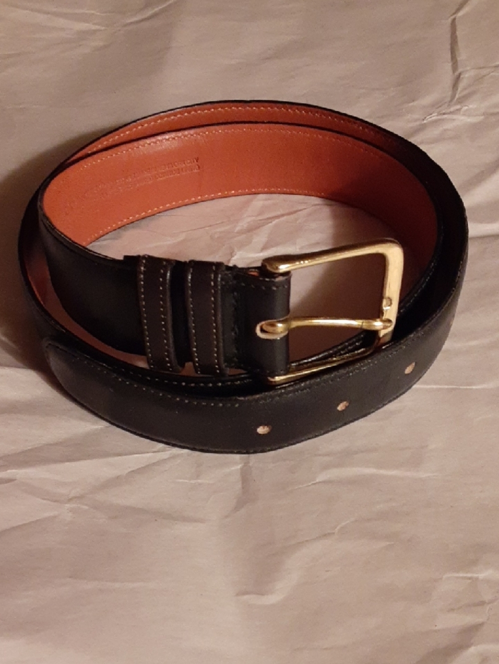 Vtg Coach Classic Black Leather Men's Belt with Gold Buckle Sz 34